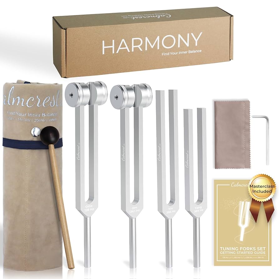 Amazon.com: 治療套組的音叉(128Hz,136.1Hz,256Hz,384Hz) - 加重